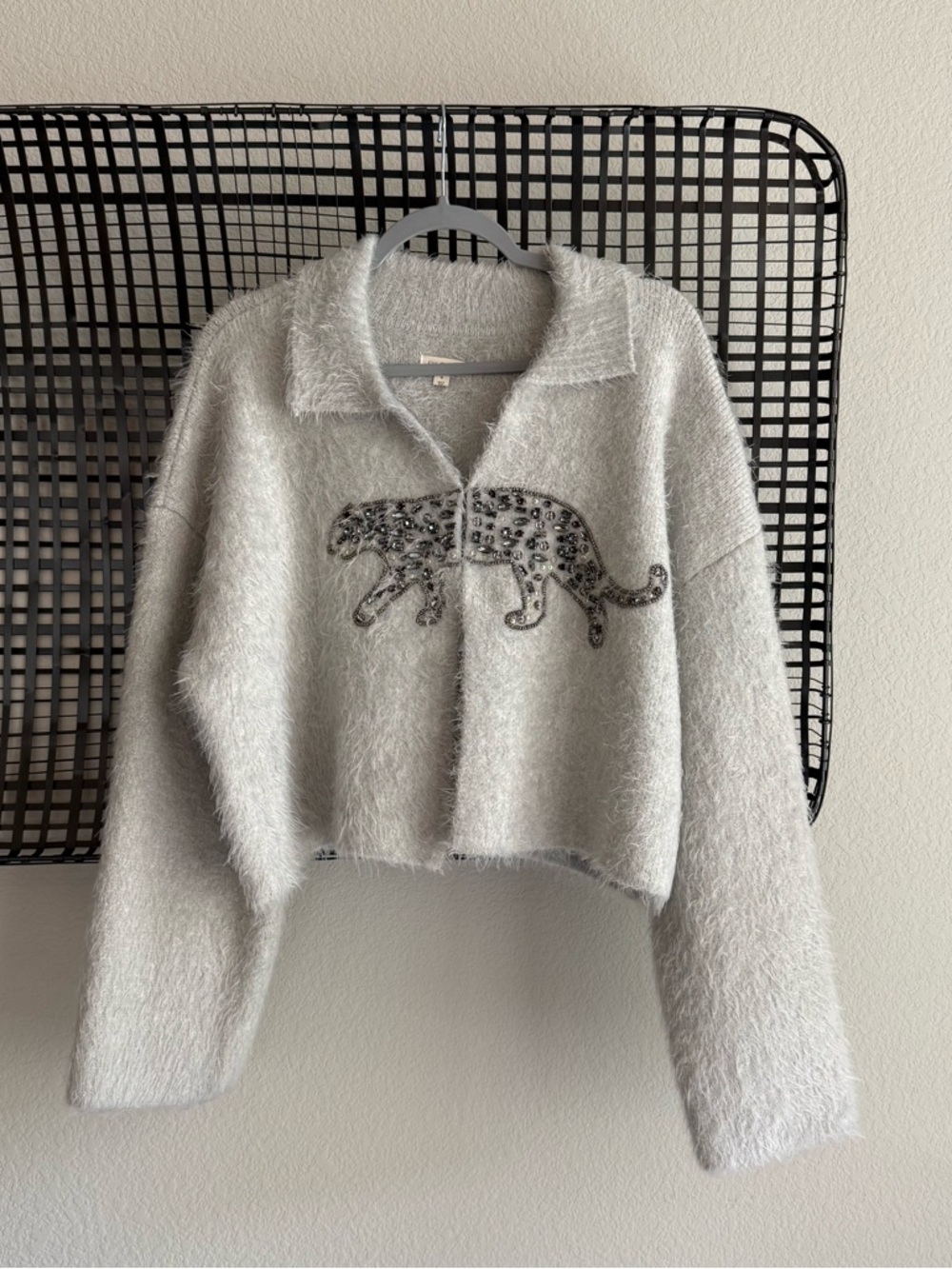 Anthropologie Pilcro Embellished Tiger Cardigan Sweater - Picture 2 of 7